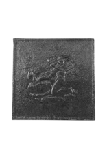 Maison Leon Van den Bogaert Kaminplatte aus Gusseisen mit Engel und Pferd