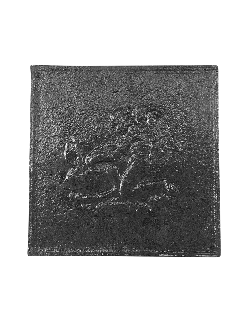 Maison Leon Van den Bogaert Kaminplatte aus Gusseisen mit Engel und Pferd