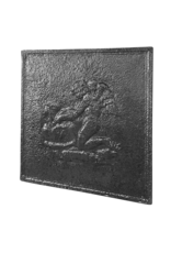 Maison Leon Van den Bogaert Kaminplatte aus Gusseisen mit Engel und Pferd