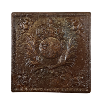Maison Leon Van den Bogaert Square Fire-Back King of France Coat of Arms — 47 cm High