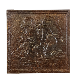 Maison Leon Van den Bogaert Plaque De Cheminée Antique Dame Avec Ange