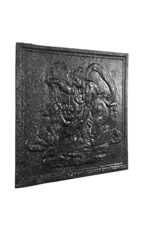 Maison Leon Van den Bogaert Antique Fire-Back Lady With Angel Cast Iron