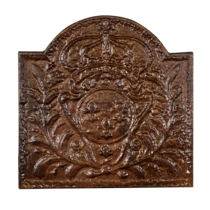 Maison Leon Van den Bogaert Klassieke haardplaat met wapenschild van de koning van Frankrijk — 46 cm hoog