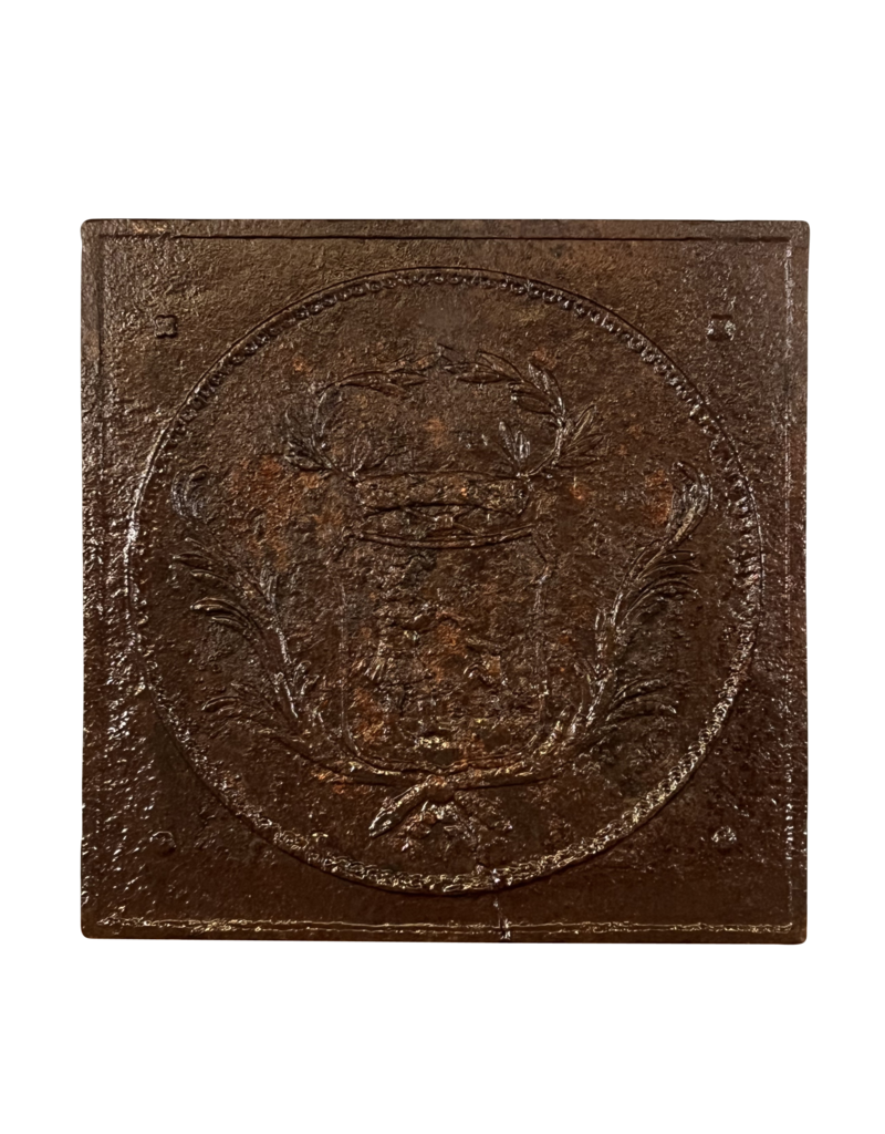 Maison Leon Van den Bogaert Firebacks Cast Iron Coat of Arms French