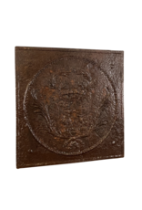 Maison Leon Van den Bogaert Kaminplatten aus Gusseisen, französisches Wappen