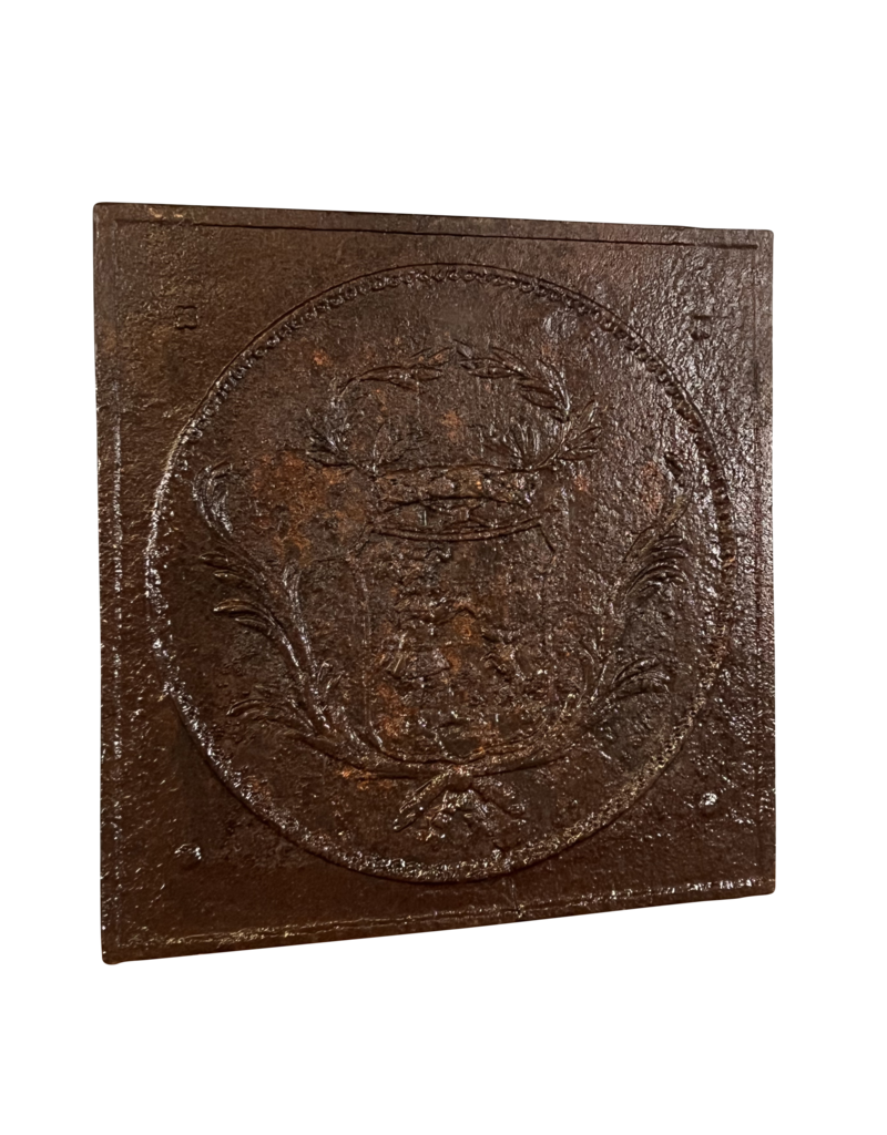 Maison Leon Van den Bogaert Plaque De Cheminée En Fonte Avec Armoiries Françaises