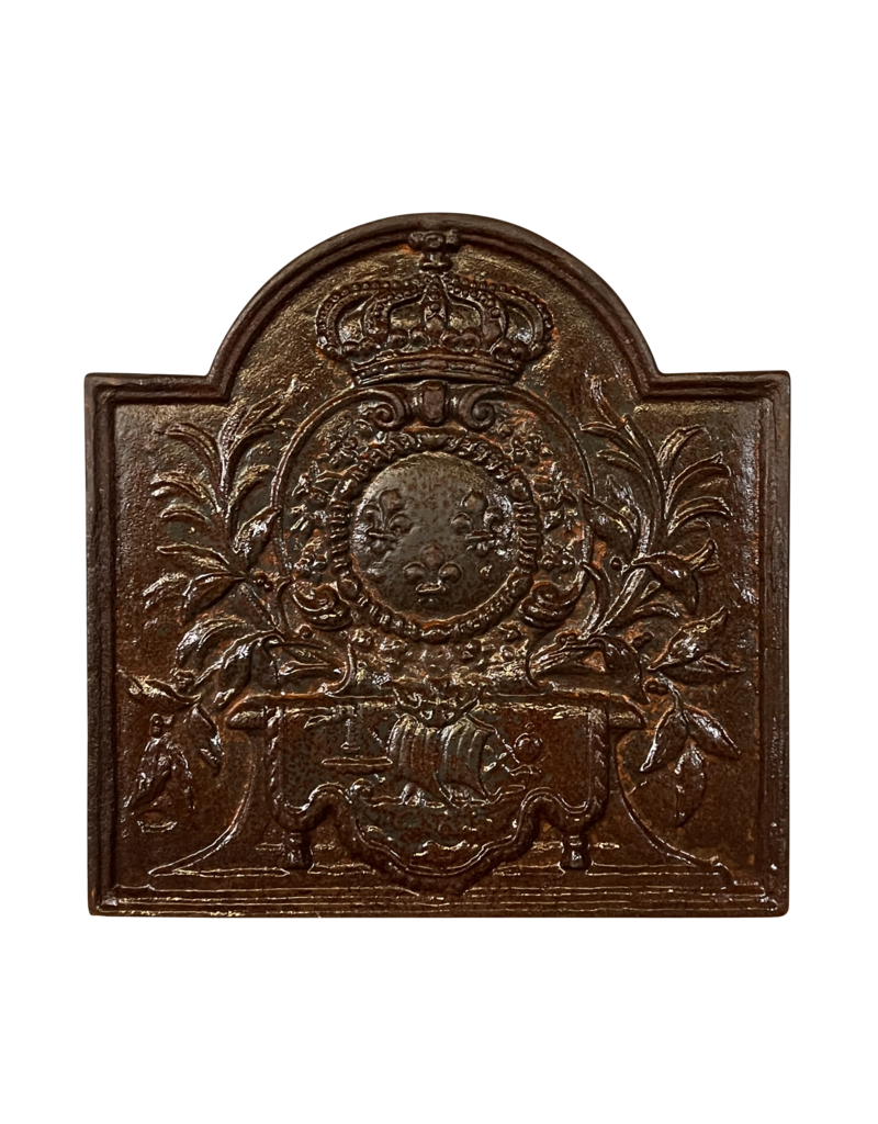 Plaque De Cheminée Avec Armoiries Du Roi De France