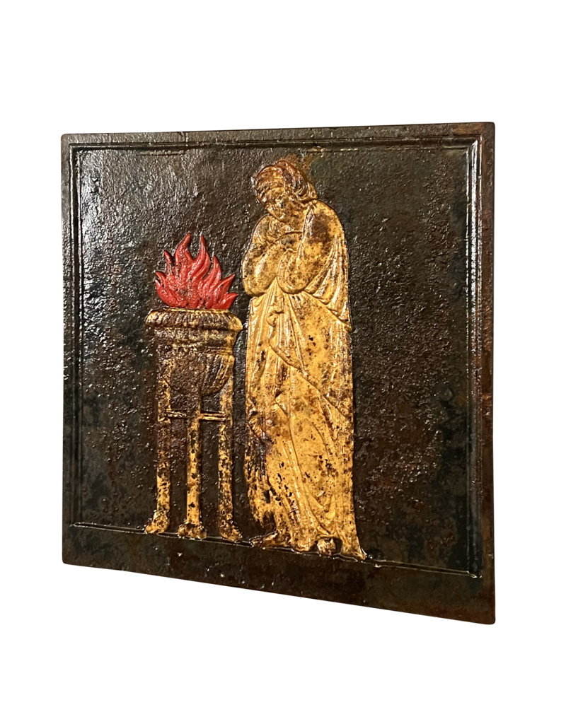 Maison Leon Van den Bogaert Flamme der Ewigkeit Kaminplatte aus Gusseisen