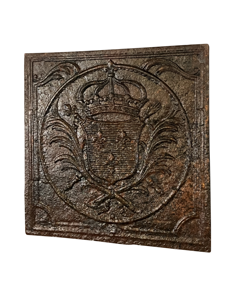 17th Century French Kings Coat Of Arms Fire-Plate