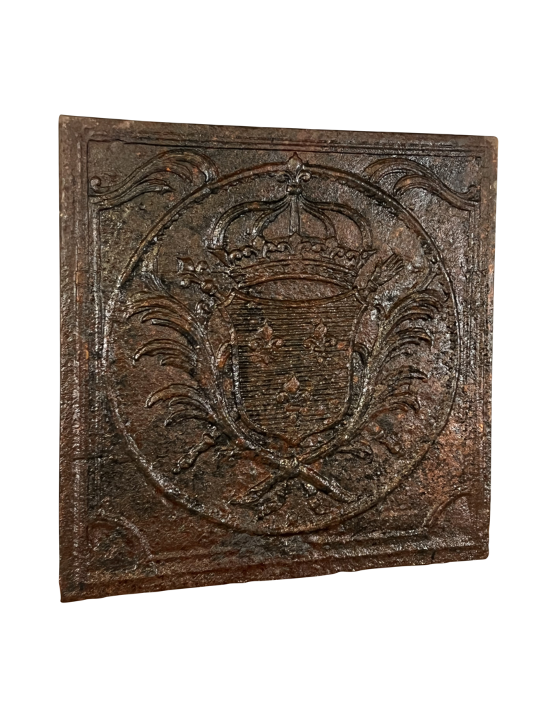 17th Century French Kings Coat Of Arms Fire-Plate