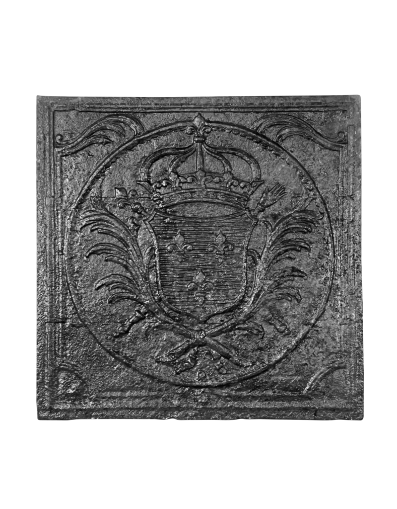 17th Century French Kings Coat Of Arms Fire-Plate