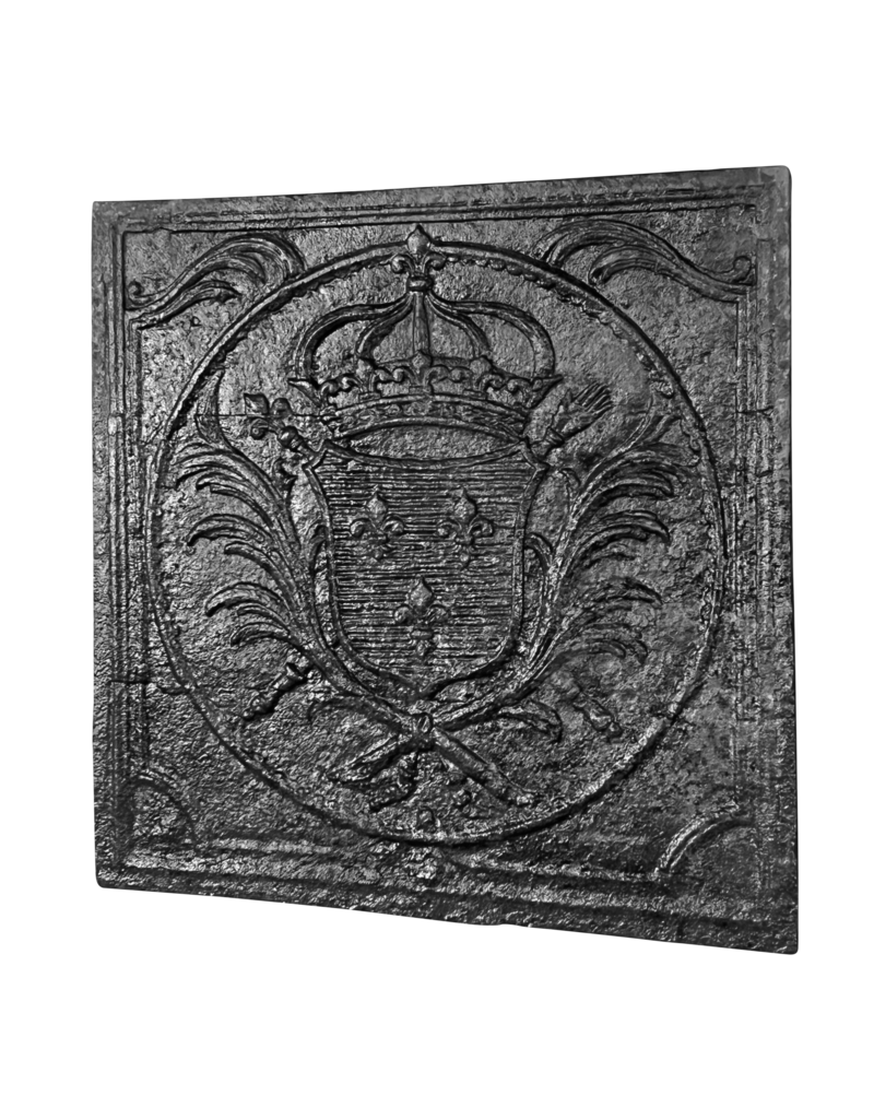 17th Century French Kings Coat Of Arms Fire-Plate