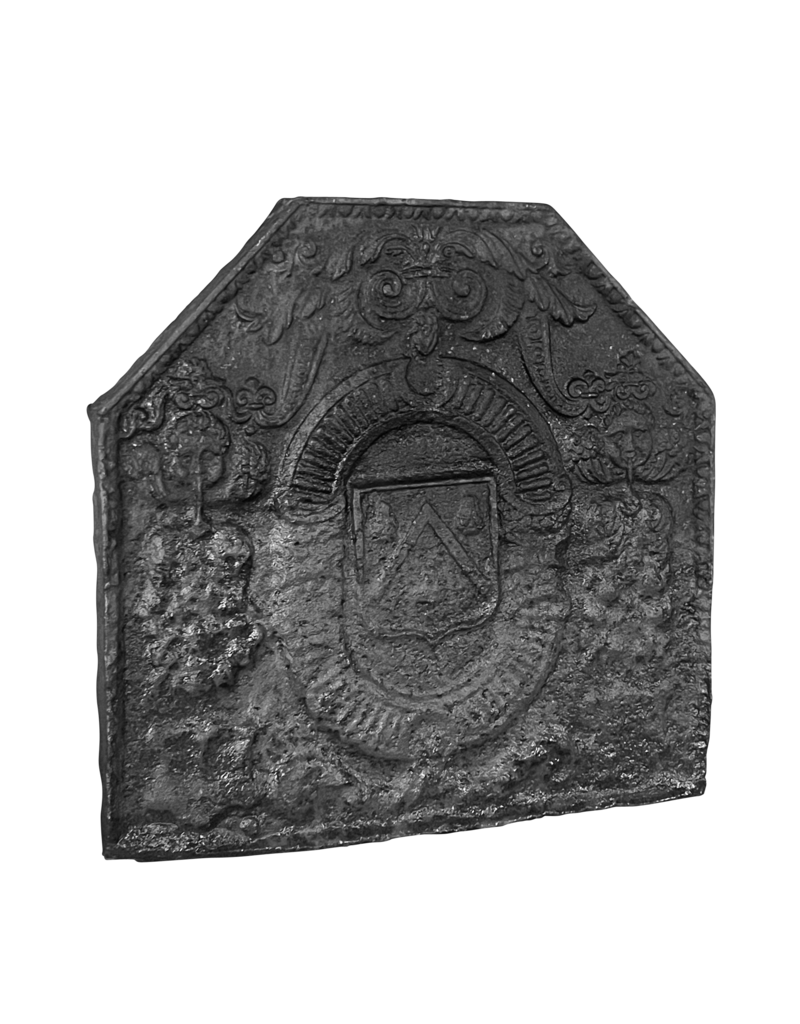 Plaque De Cheminée Avec Blason Du Xviie Siècle