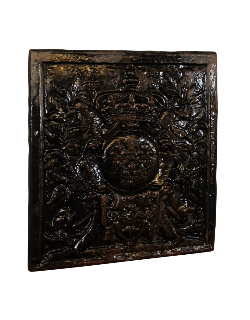 French Antiques Fireback Coat of Arms Exceptional