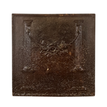 Maison Leon Van den Bogaert Floral Decor Fireplace Plates in Cast Iron 19th Century — 56 cm High