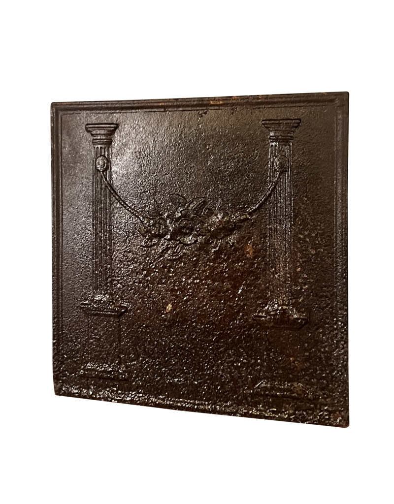 Maison Leon Van den Bogaert Floral Decor Fireplace Plates In Cast Iron 19th Century