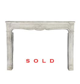 French White Washed Limestone Fireplace Surround