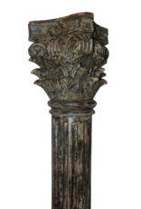 Paar Antieke Houten Kolommen Met Patina