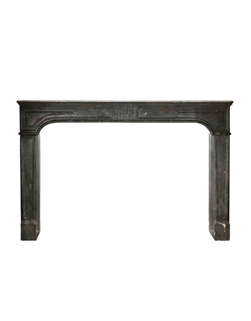 Maison Leon Van den Bogaert Extra Wide Antique Black Stone Fireplace for Luxury Interior Design