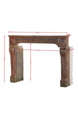 Vintage Fireplace From France With Rustic Red Patina