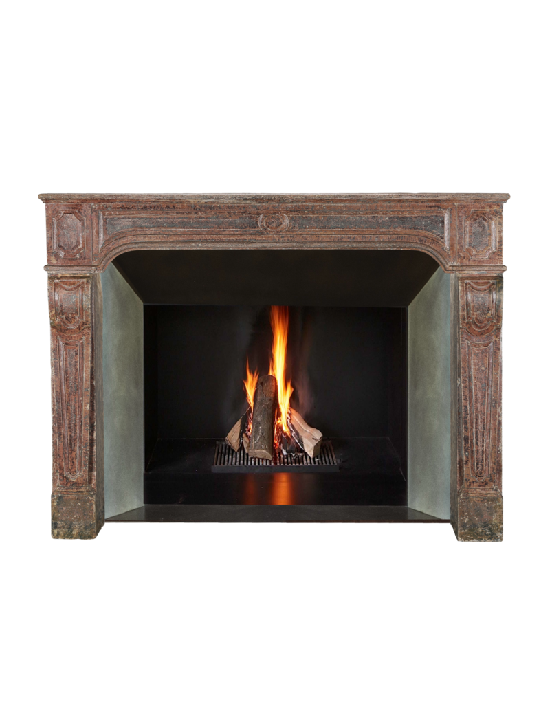 Vintage Fireplace From France With Rustic Red Patina