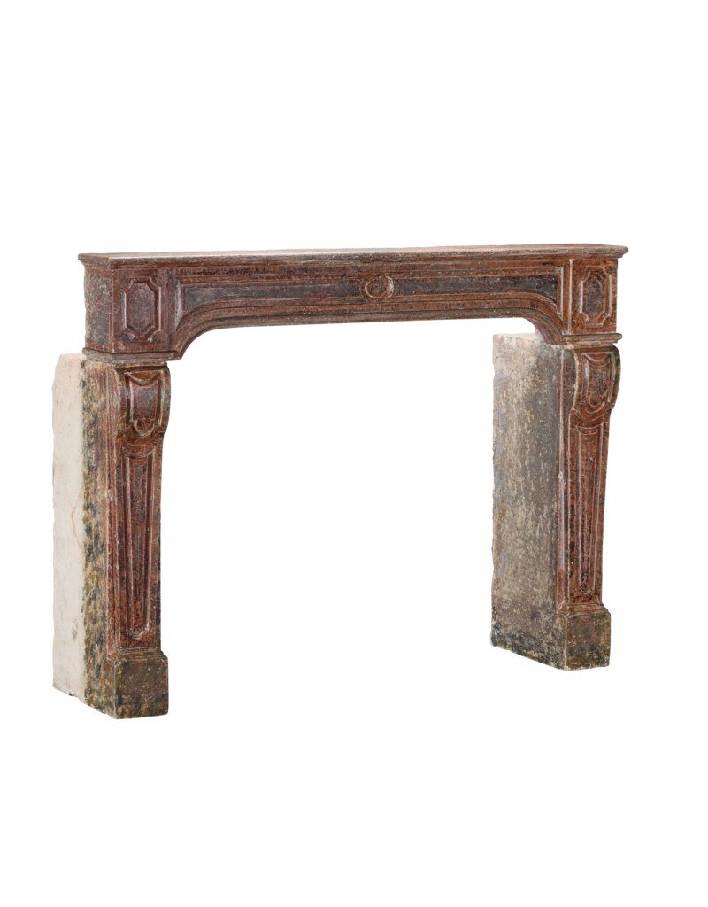 Maison Leon Van den Bogaert Antiker Französischer Kamin Mit Rustikaler Roter Patina