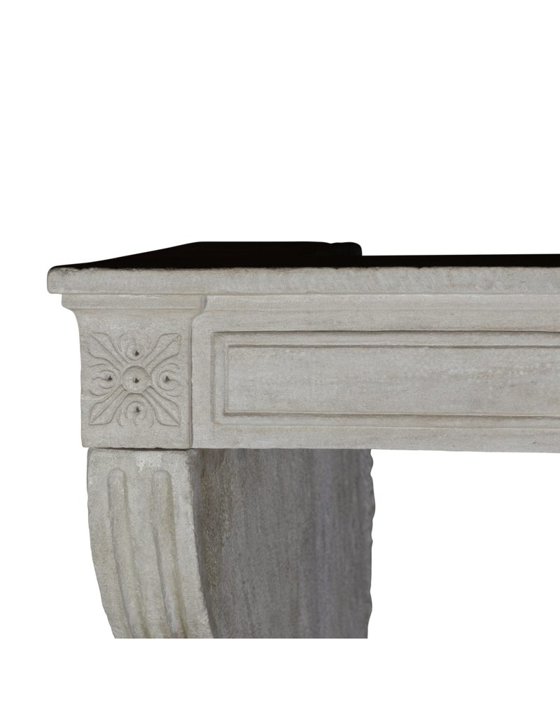 Maison Leon Van den Bogaert Antique Sandstone Fireplace In Monochrome Beige From France