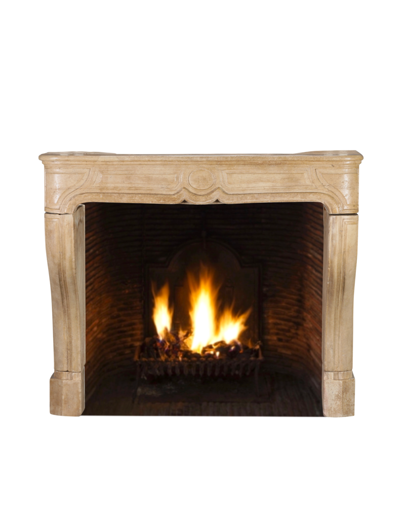 Small Antique French Louis XIV Fireplace In Sandstone