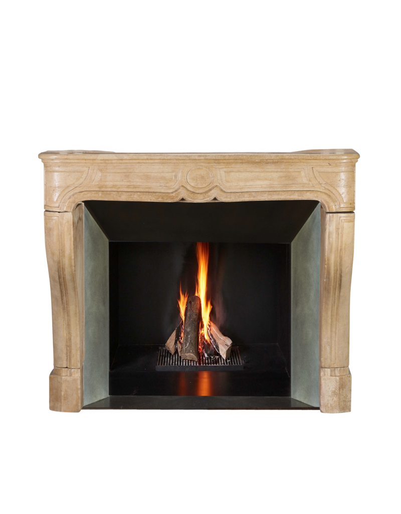 Small Antique French Louis XIV Fireplace In Sandstone