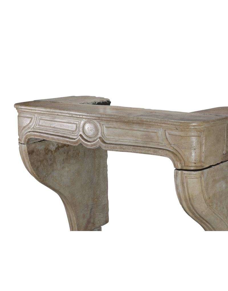 Small Antique French Louis XIV Fireplace In Sandstone