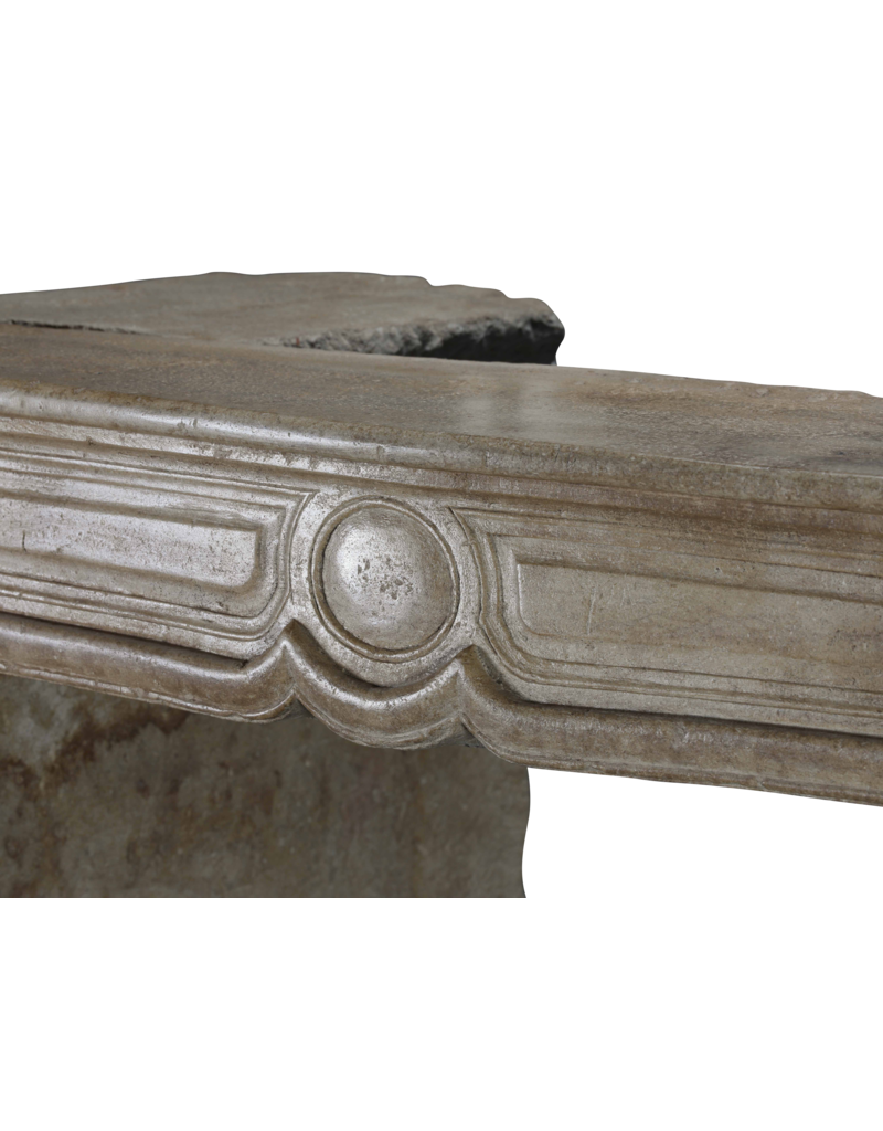Small Antique French Louis XIV Fireplace In Sandstone
