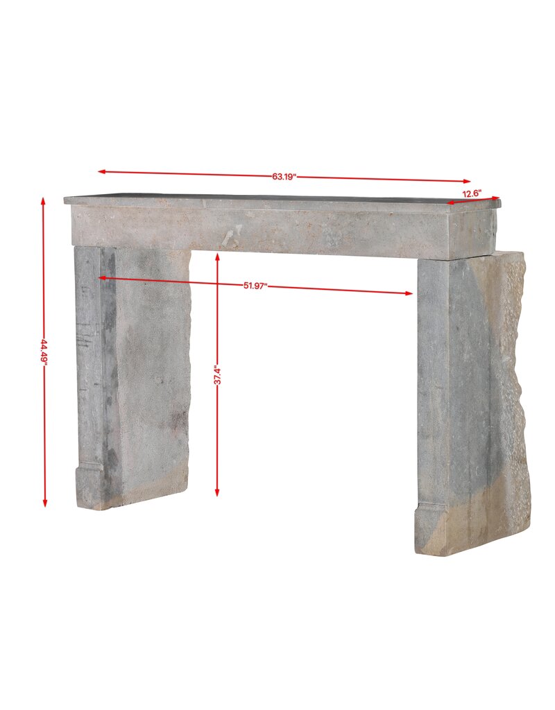 Maison Leon Van den Bogaert Antique Fireplace From France In Undefined Grey Stone