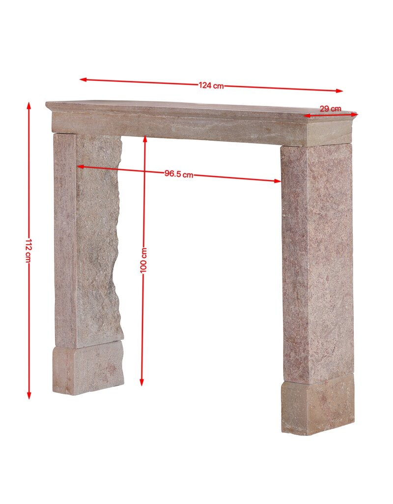 Light Red Stone Fireplace In Timeless Rustic Style