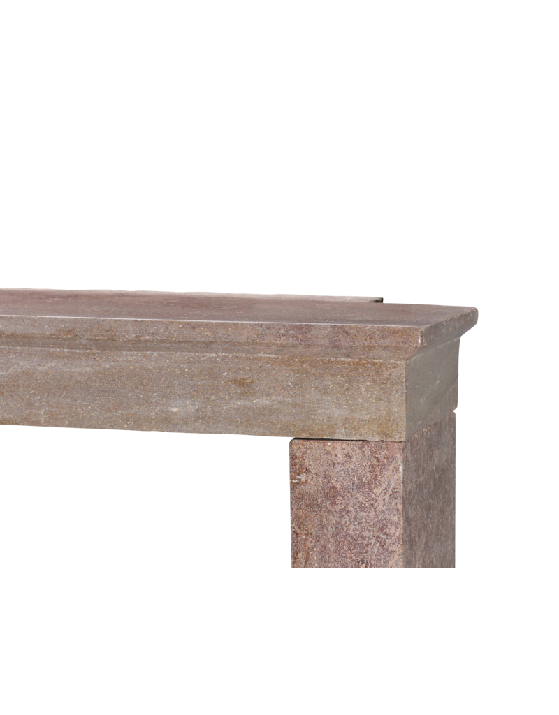 Maison Leon Van den Bogaert Light Red Stone Fireplace In Timeless Rustic Style