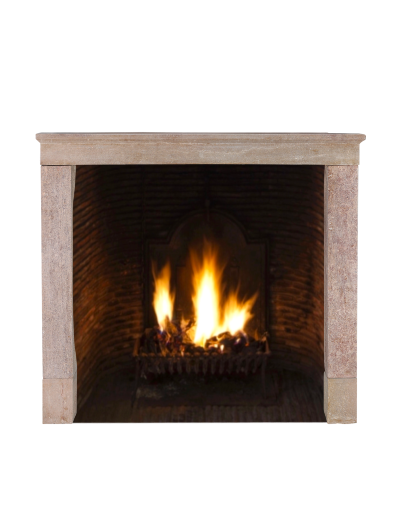 Light Red Stone Fireplace In Timeless Rustic Style