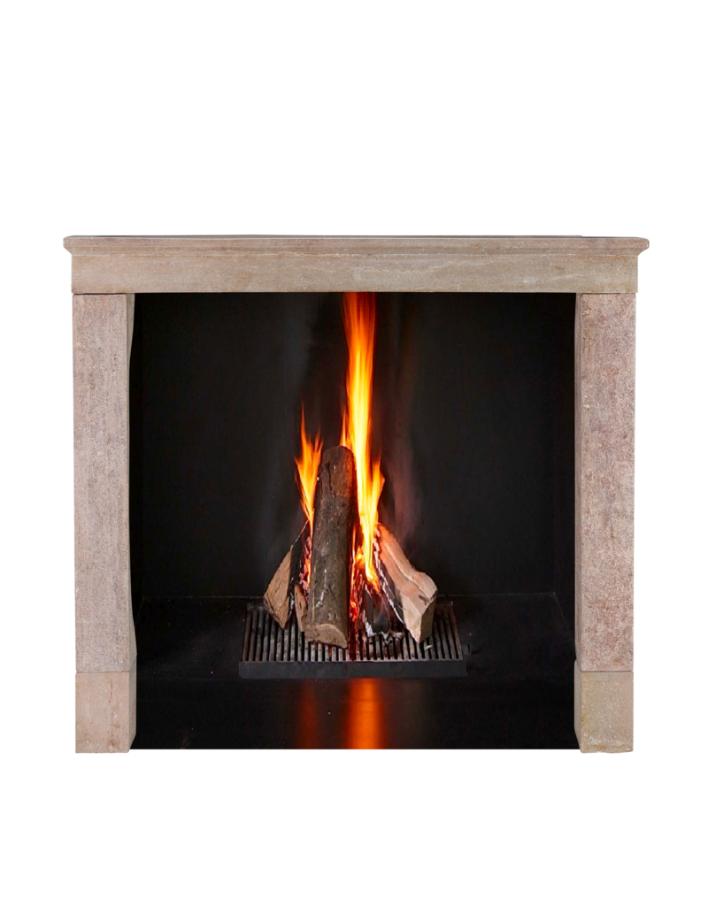 Maison Leon Van den Bogaert Light Red Stone Fireplace In Timeless Rustic Style