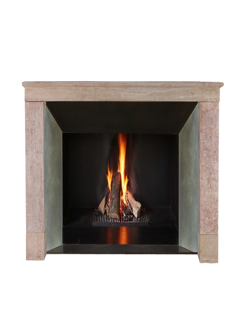 Light Red Stone Fireplace In Timeless Rustic Style