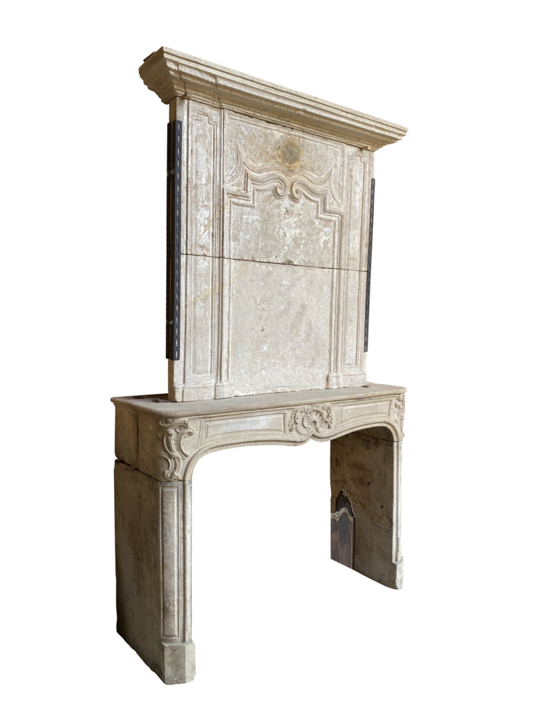 Maison Leon Van den Bogaert Klassische Vintage Kamin Maske Aus Kalkstein Mit Oberem Mantel