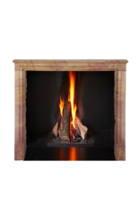Maison Leon Van den Bogaert Antique Fireplace Mantel In Colourful French Stone For Contemporary Living