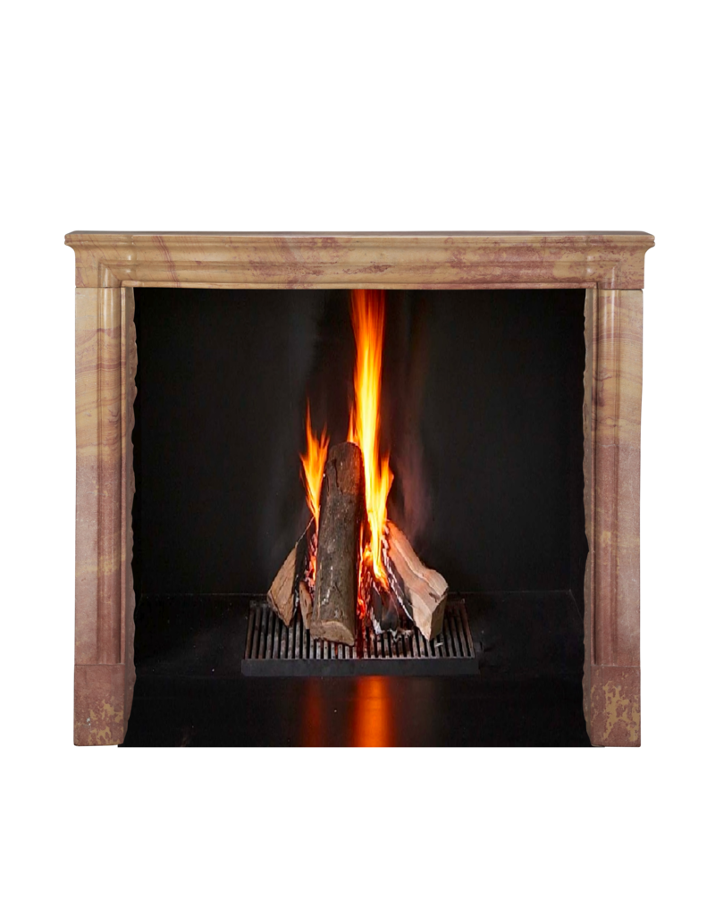 Antique Fireplace Mantel In Colourful French Stone For Contemporary Living