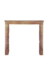 Maison Leon Van den Bogaert Antique Fireplace Mantel In Colourful French Stone For Contemporary Living