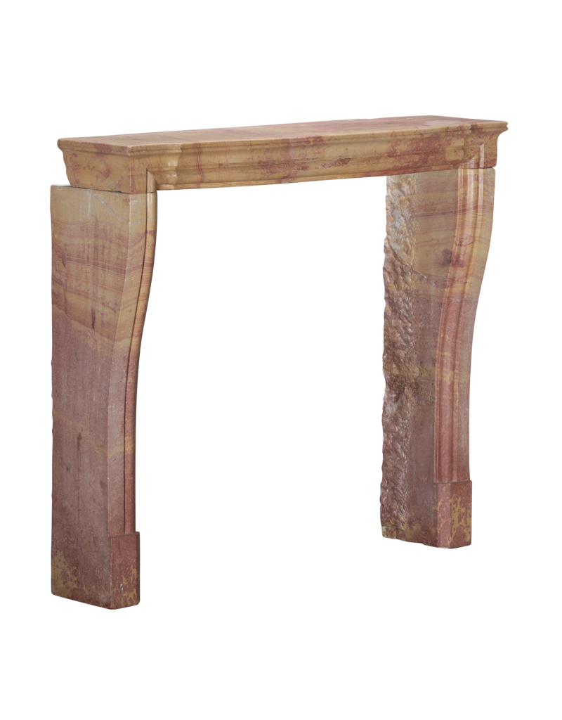 Maison Leon Van den Bogaert Antique Fireplace Mantel In Colourful French Stone For Contemporary Living