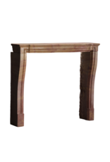 Maison Leon Van den Bogaert Antique Fireplace Mantel In Colourful French Stone For Contemporary Living