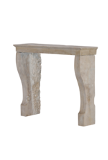 Antique French Fireplace Mantel In Timeless Beige Stone
