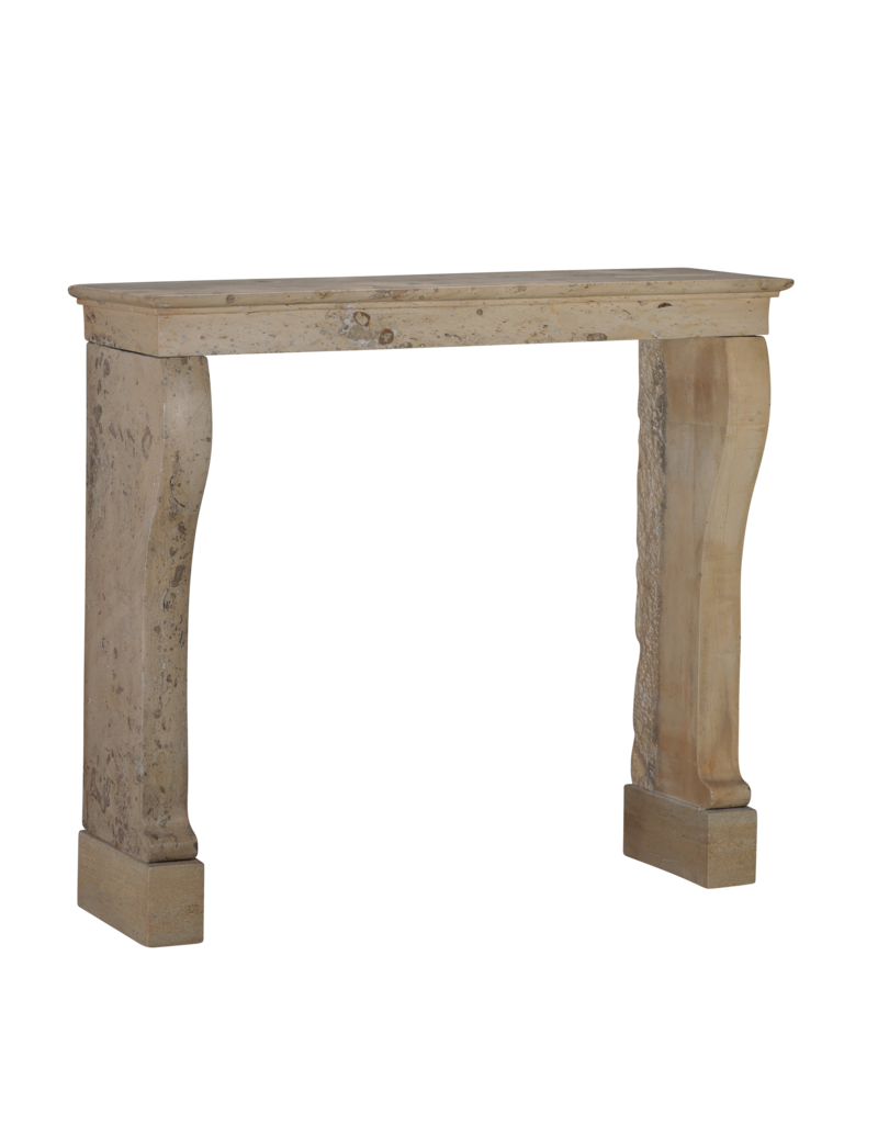 Maison Leon Van den Bogaert Antique French Stone Fireplace Mantel For Square Firebox