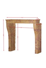 Antique French Fireplace Mantel In Stone Rich In Color As An Art Object
