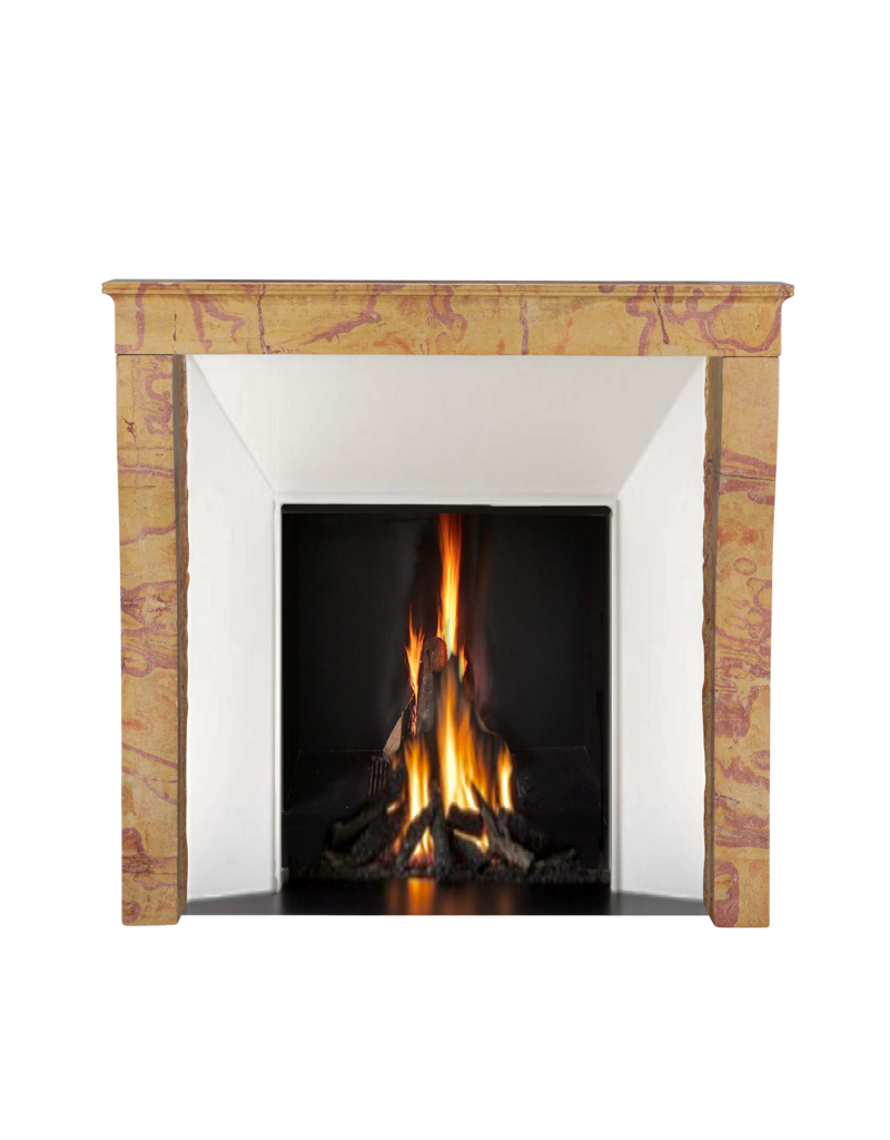 Antique French Fireplace Mantel In Stone Rich In Color As An Art Object
