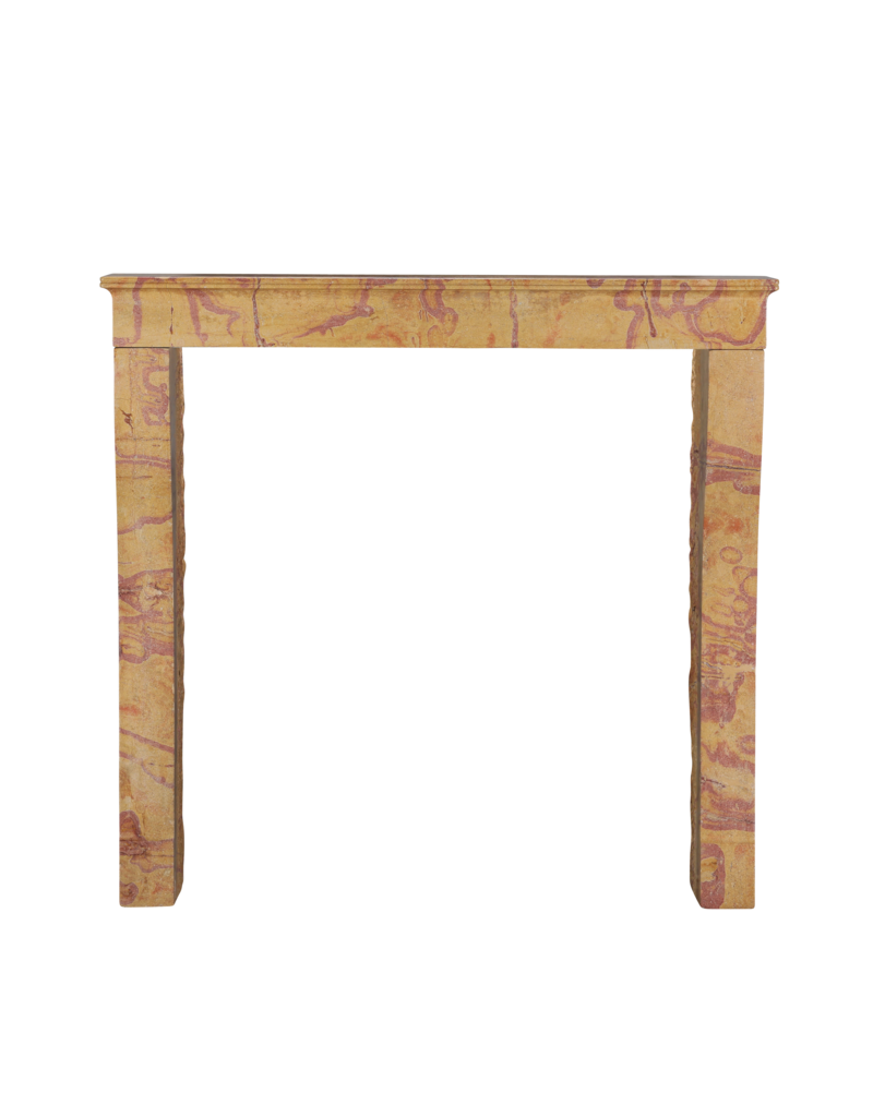 Antique French Fireplace Mantel In Stone Rich In Color As An Art Object