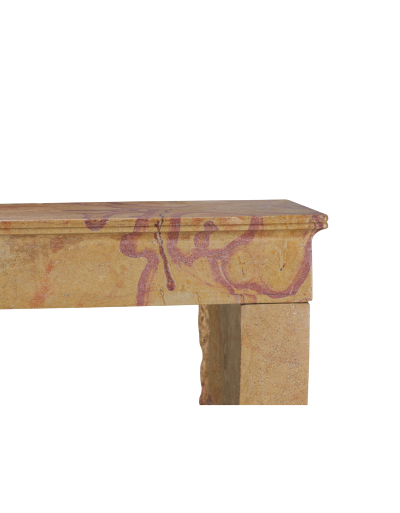 Antique French Fireplace Mantel In Stone Rich In Color As An Art Object