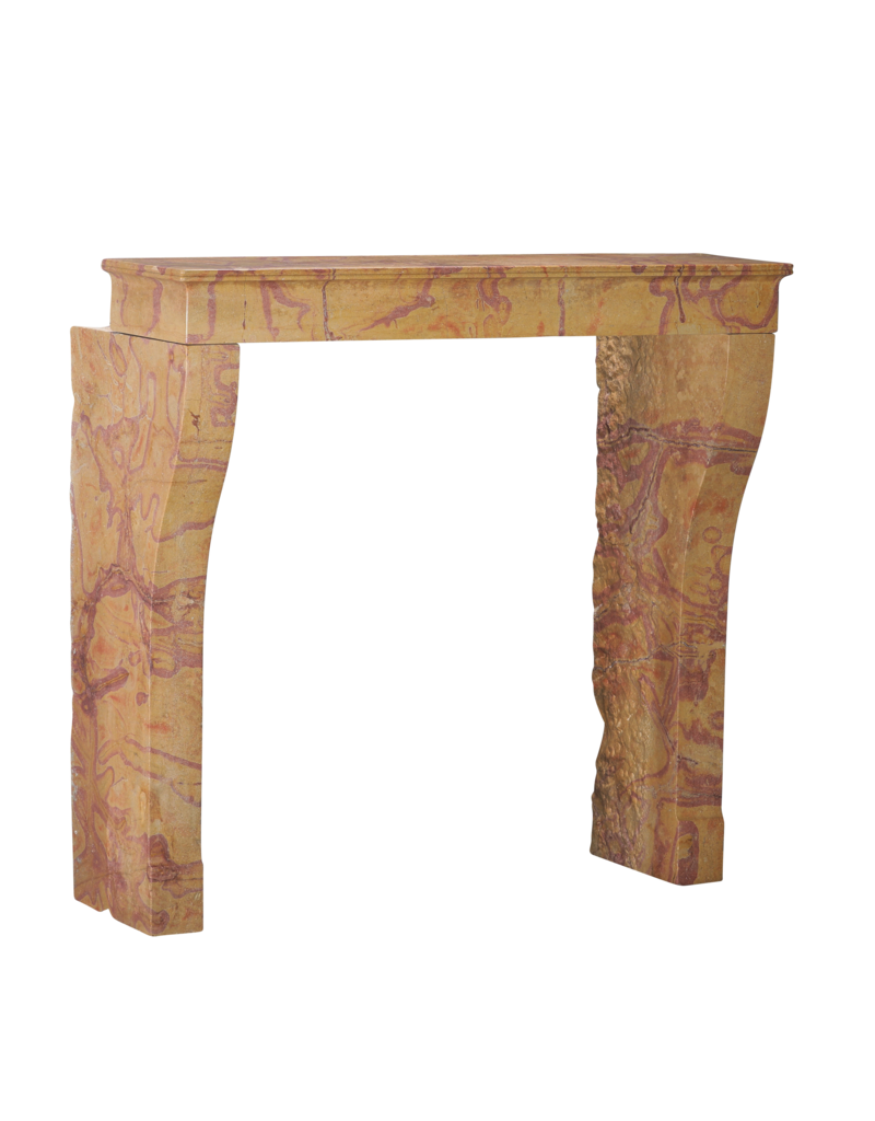 Antique French Fireplace Mantel In Stone Rich In Color As An Art Object